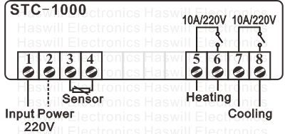 STC-1000 сандық температура реттегіші - ескі электр схемасы