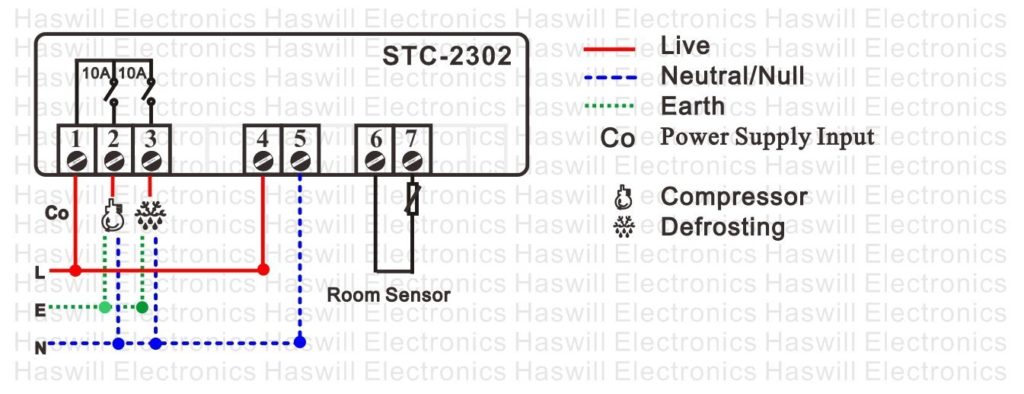 STC-2302-數位溫度控制器接線圖