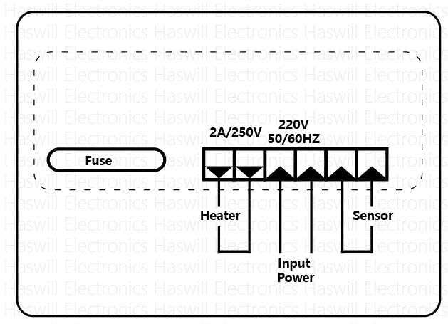schéma de câblage du contrôleur de chauffage PID 113M de haswill